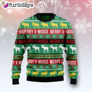 Merry X-Moose Ugly Christmas Sweater –…