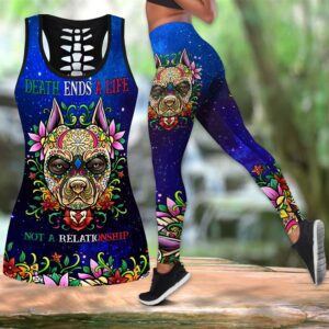 Mexican Sugar Skull Pitbull Combo Leggings And Hollow Tank Top Workout Sets For Women Gift For Dog Lovers 1 xujjns