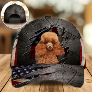 Miniature Poodle On The American Flag Cap Hats For Walking With Pets Gifts Dog Hats For Relatives 1 lgrykl