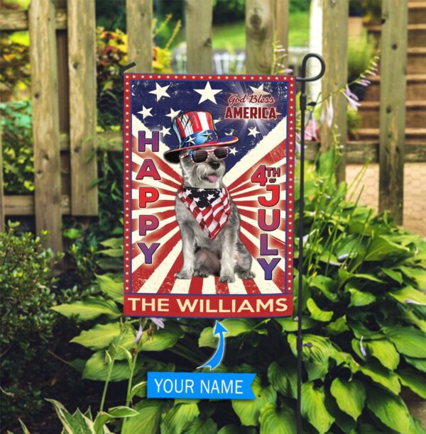 Miniature Schnauzer God Bless America – 4th Of July Personalized Flag – Custom Dog Flags – Dog Lovers Gifts for Him or Her