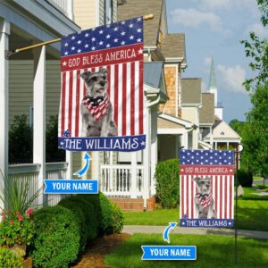 Miniature Schnauzer God Bless America Personalized Flag Personalized Dog Garden Flags Dog Flags Outdoor 1