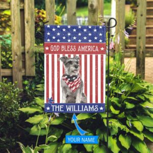 Miniature Schnauzer God Bless America Personalized Flag Personalized Dog Garden Flags Dog Flags Outdoor 3