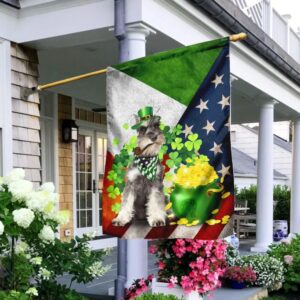 Miniature Schnauzer Happy St Patrick’s Day Garden Flag – Best Outdoor Decor Ideas – St Patrick’s Day Gifts