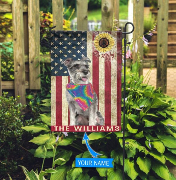 Miniature Schnauzer Hippie Personalized Flag – Custom Dog Flags – Dog Lovers Gifts for Him or Her