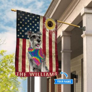 Miniature Schnauzer Hippie Personalized Flag Custom Dog Flags Dog Lovers Gifts for Him or Her 3