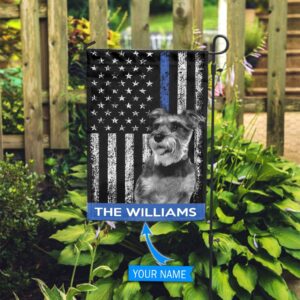 Miniature Schnauzer Police Personalized Flag Personalized Dog Garden Flags Dog Flags Outdoor 2