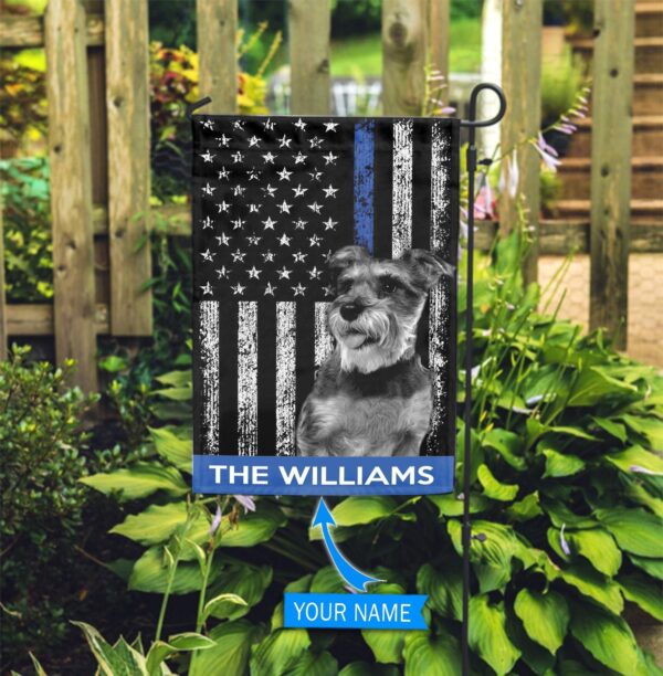 Miniature Schnauzer Police Personalized Flag – Personalized Dog Garden Flags – Dog Flags Outdoor