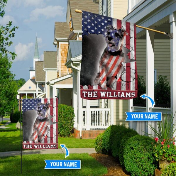 Miniature Schnauzer Usa Personalized Flag – Custom Dog Flags – Dog Lovers Gifts for Him or Her