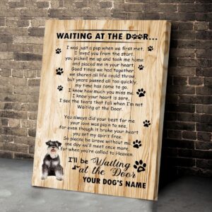 Miniature Schnauzer Waiting At The Door Personalized Matte Canvas Dog Canvas Wall Art Gift For Dog Lovers 2