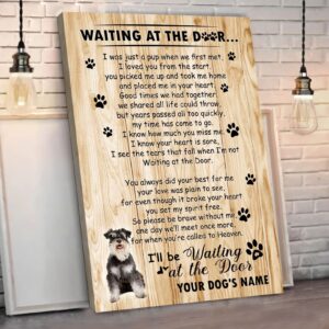Miniature Schnauzer Waiting At The Door Personalized Matte Canvas Dog Canvas Wall Art Gift For Dog Lovers 3