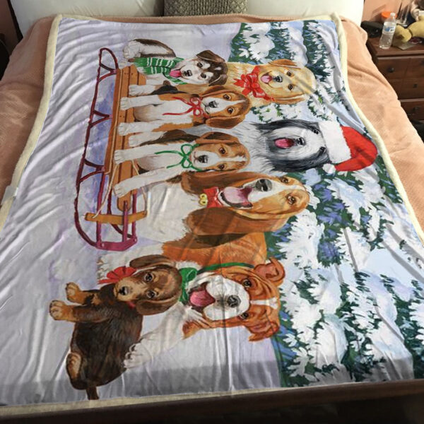 Dog Blankets – Sled Dogs – Dog Fleece Blanket – Dog In Blanket – Dog Throw Blanket – Blanket With Dogs On It – Furlidays