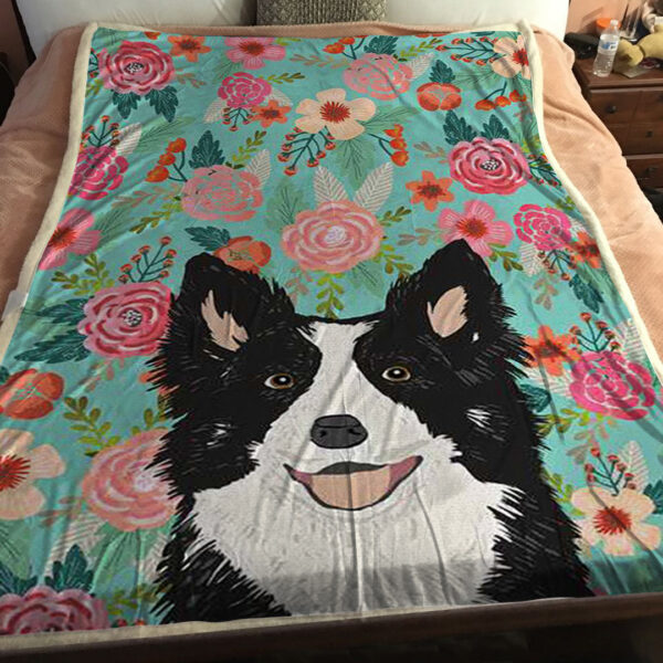 Blanket With Dogs Face – Border Collie – Dog Fleece Blanket – Dog In Blanket – Dog Face Blanket – Furlidays