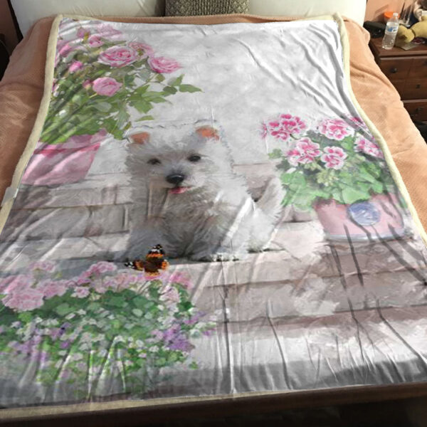 Dog In Blanket – Westie – Dog Throw Blanket – Blanket With Dogs On It – Dog Blankets For Sofa – Furlidays