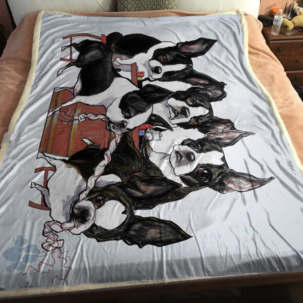 Dog Throw Blanket – Boston Terrier – Dog Painting Blanket – Dog Fleece Blanket – Furlidays