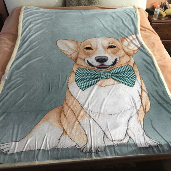 Dog Fleece Blanket – Corgi Dog – Dog Face Blanket – Dog Blankets – Dog Throw Blanket – Dog Painting Blanket – Furlidays