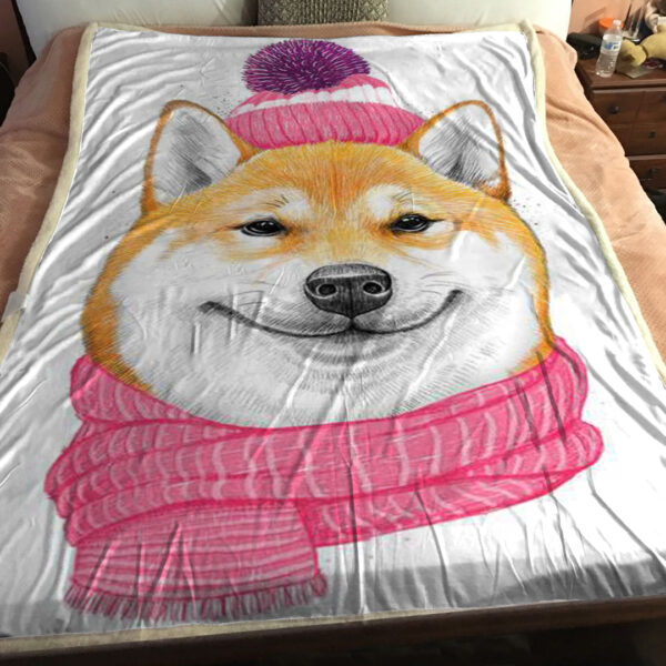 Dog In Blanket – Shiba Inu – Canvas Print – Dog Face Blanket – Blanket With Dogs On It – Furlidays