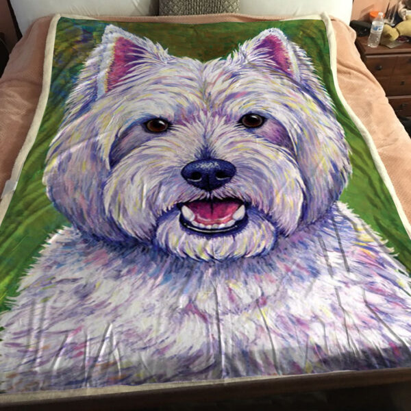 Blanket With Dogs On It – Happiness – West Highland White Terrier – Dog Throw Blanket – Blanket With Dogs Face – Furlidays