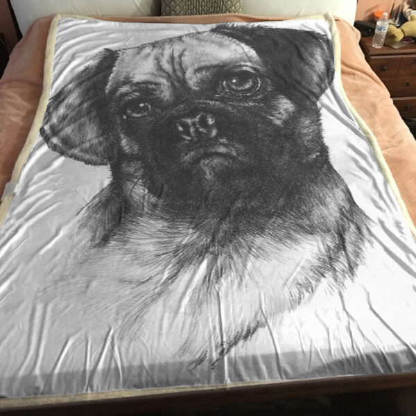 Blanket With Dogs On It – Puggle – Dog Painting Blanket – Dog Throw Blanket – Furlidays