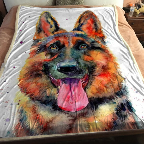 Dog Painting Blanket – German Shepherd – Dog Throw Blanket – Dog Blankets – Furlidays