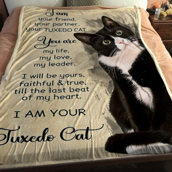 Cat Blanket – Cat Painting Blanket – Cat Throw Blanket – Cat In Blanket – I Am Your Friend, Your Partner, Your Tuxedo Cat – Furlidays