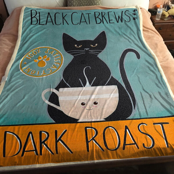 Cats Blanket – Black Cat Brews – Cat Face Blanket – Blanket With Cats On It – Cat In Blanket – Furlidays