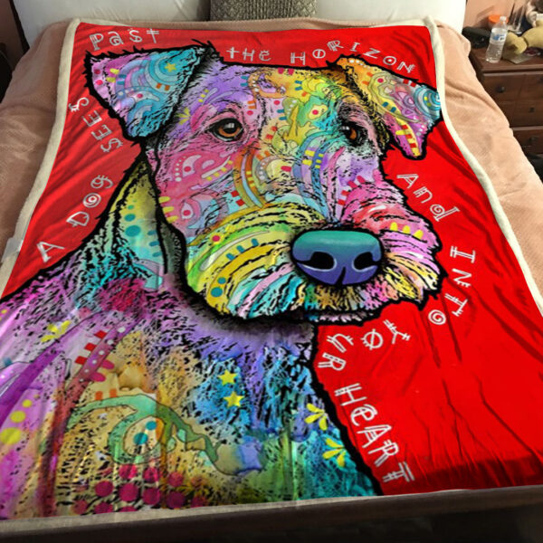 Blanket With Dogs Face – Into Your Heart – Dog In Blanket – Dog Face Blanket – Dog Painting Blanket – Furlidays