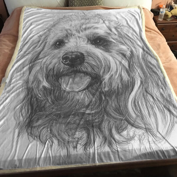 Dog Fleece Blanket – Cock-A-Poo – Dog Face Blanket – Blanket With Dogs On It – Furlidays