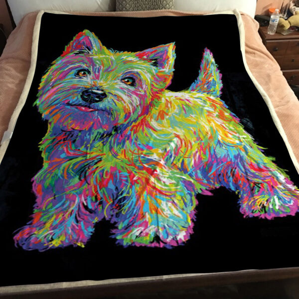 Dog Painting Blanket – West Highland Terrier – Blanket With Dogs On It – Dog Face Blanket – Dog Blankets For Sofa – Furlidays