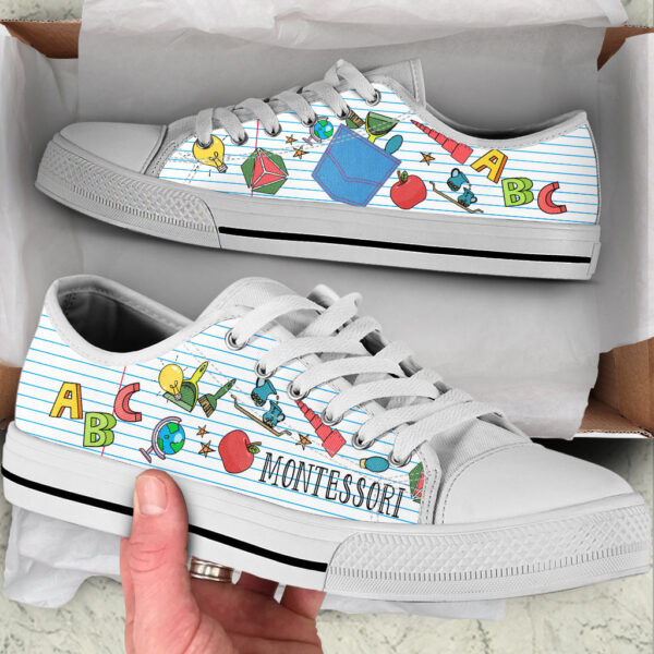 Montessori Teacher Shoes Abc Quaint Pattern Low Top Shoes – Best Gift For Teacher, School Shoes Malalan