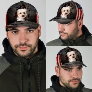 Morkie On The American Flag Cap Hats For Walking With Pets Gifts Dog Caps For Friends 3 j7l6zr