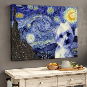 Morkie Poster Matte Canvas Dog Wall Art Prints Painting On Canvas 2