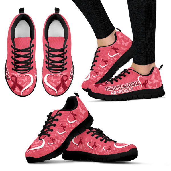Multiple Myeloma Shoes Awareness Heart Ribbon Sneaker Walking Shoes – Best Gift For Men And Women Malalan