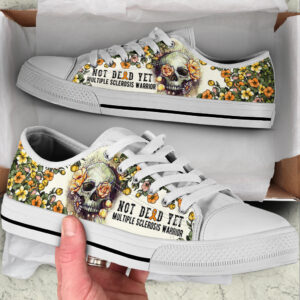 Multiple Sclerosis Shoes Rose Flowers Skull Low Top Shoes Best Gift For Men And Women 1