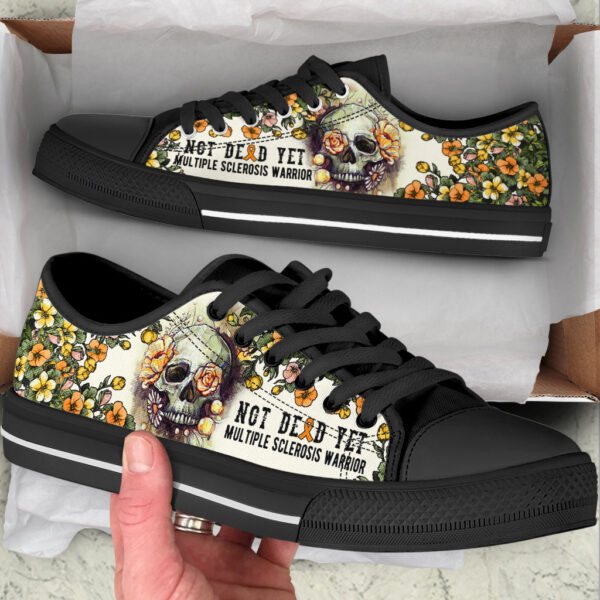 Multiple Sclerosis Shoes Rose Flowers Skull Low Top Shoes – Best Gift For Men And Women