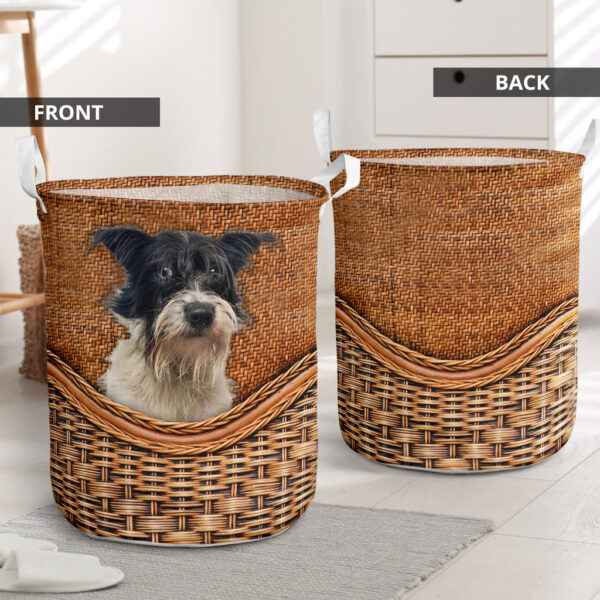 Mutts Dog Rattan Texture Laundry Basket – Dog Laundry Basket – Christmas Gift For Her – Home Decor