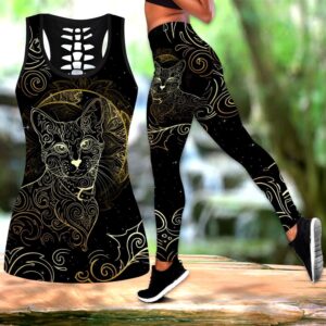 Mystery Cat Tattoos All Over Printed Women s Tanktop Leggings Set Perfect Workout Outfits Gifts For Cat Lovers 1 qjmmsm