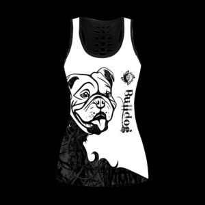 Nao Bulldog Black Tattoos Combo Leggings And Hollow Tank Top Workout Sets For Women Gift For Dog Lovers 2 lfkzrm