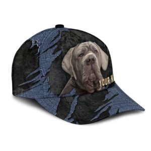 Neapolitan Mastiff Jean Background Custom Name Cap Classic Baseball Cap All Over Print Gift For Dog Lovers 2 xllae3