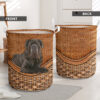 Neapolitan Mastiff Rattan Texture Laundry Basket – Dog Laundry Basket – Christmas Gift For Her – Home Decor
