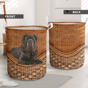 Neapolitan Mastiff Rattan Texture Laundry Basket…