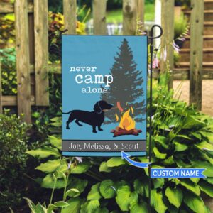 Never Camp Alone Dachshund Personalized Flag Custom Dog Flags Dog Lovers Gifts for Him or Her 2