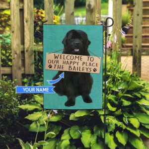 Newfoundland Welcome To Our Happy Place Personalized Flag Custom Dog Flags Dog Lovers Gifts for Him or Her 2