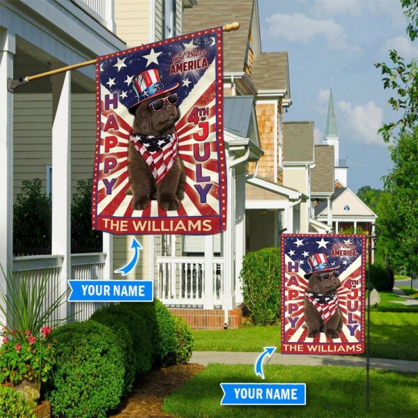 Newfoundland God Bless America – 4th Of July Personalized Flag – Custom Dog Flags – Dog Lovers Gifts for Him or Her