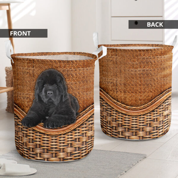 Newfoundland Rattan Texture Laundry Basket – Dog Laundry Basket – Christmas Gift For Her – Home Decor