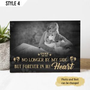 No Longer By My Side But Forever In My Heart Dog Matte Canvas Poster To Print Dog Memorial Gift 1