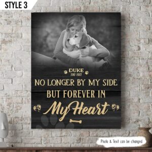 No Longer By My Side But Forever In My Heart Dog Vertical Canvas Poster Art For Wall Dog Lovers Gifts for Him or Her 1
