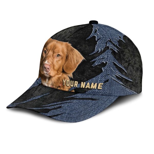 Nova Scotia Duck Tolling Retriever Jean Background Custom Name & Photo Dog Cap – Classic Baseball Cap All Over Print – Gift For Dog Lovers