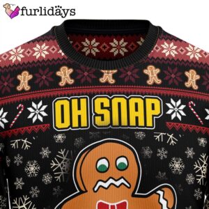 Oh Snap Gingerbread Ugly Christmas Sweater Gift For Pet Lovers Unisex Crewneck Sweater 5