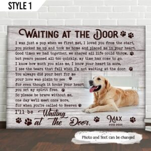 Ohcanvas Waiting At The Door Dog Horizontal Canvas Poster Framed Print Personalized Dog Memorial Gift For Dog Lovers 1