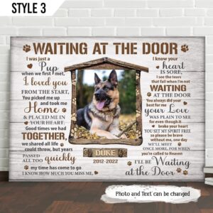 Ohcanvas Waiting At The Door Dog Horizontal Canvas Poster Framed Print Personalized Dog Memorial Gifts for Dog Mom 1